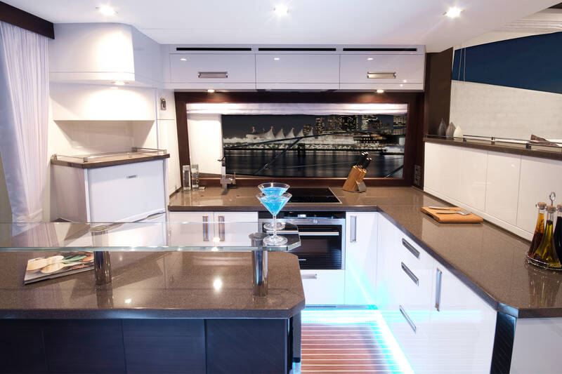 Galley in the aft of salon