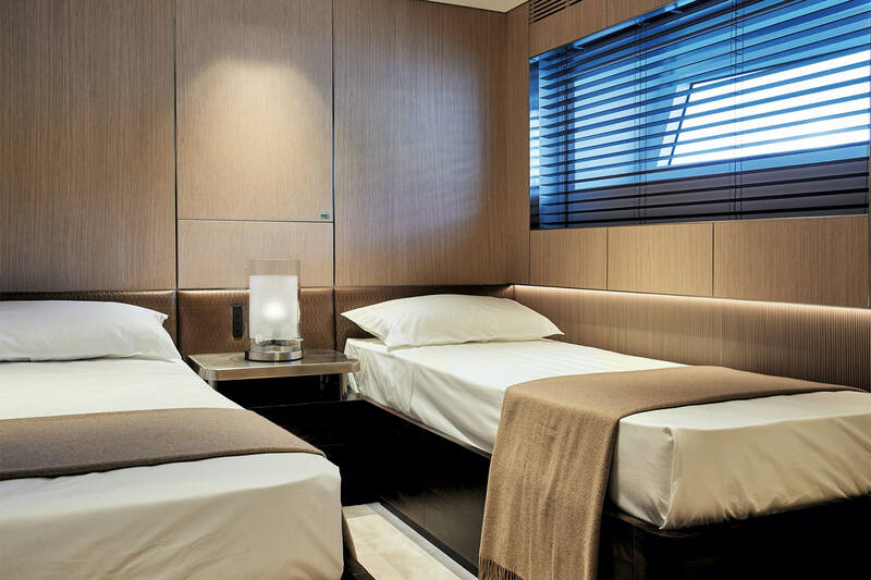 Guest cabin on port side on lower deck