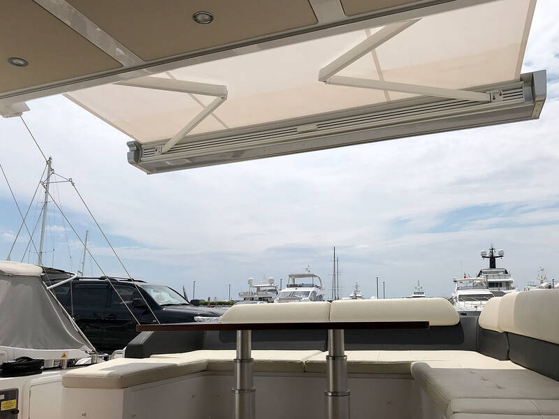 Electrical awning for aft cockpit