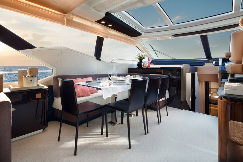 Dining area in the salon on the main deck
