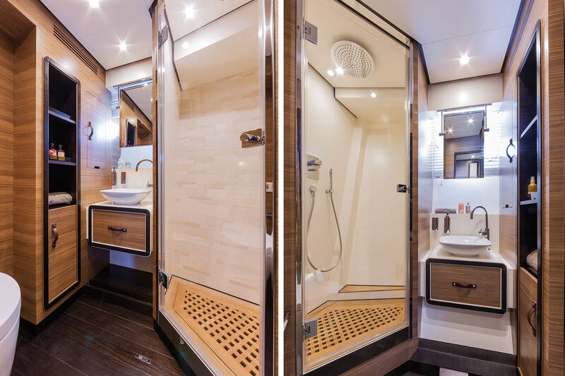 VIP cabin (left) and guest cabin (right)
