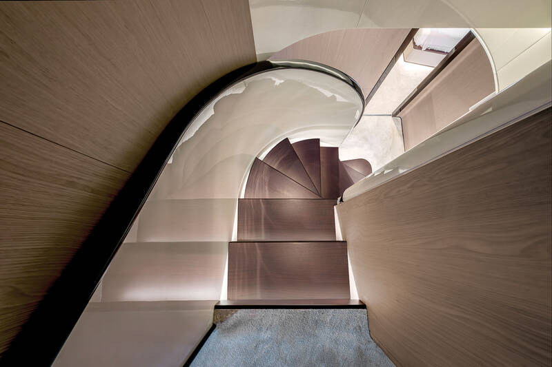 Stairs to lower deck