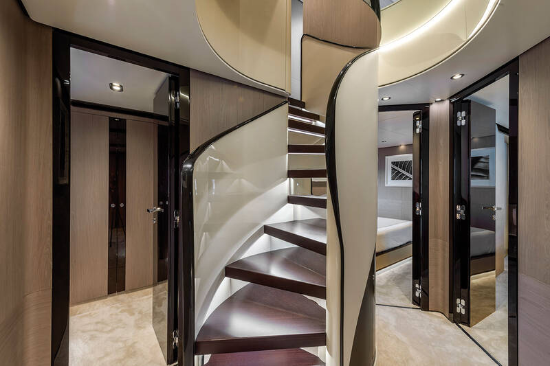Stairs to lower deck