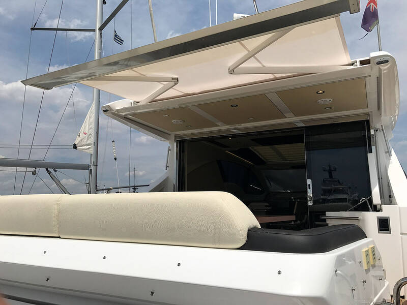 Electrical awning for aft cockpit