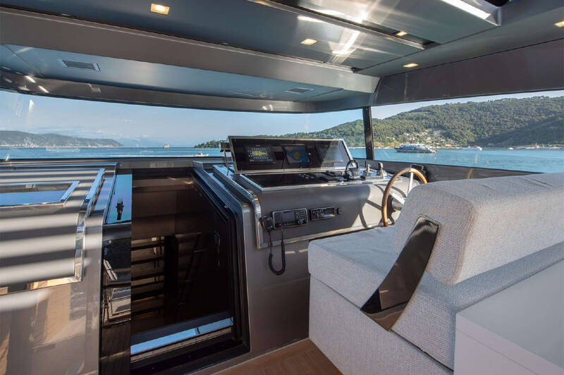 Helm station on flybridge
