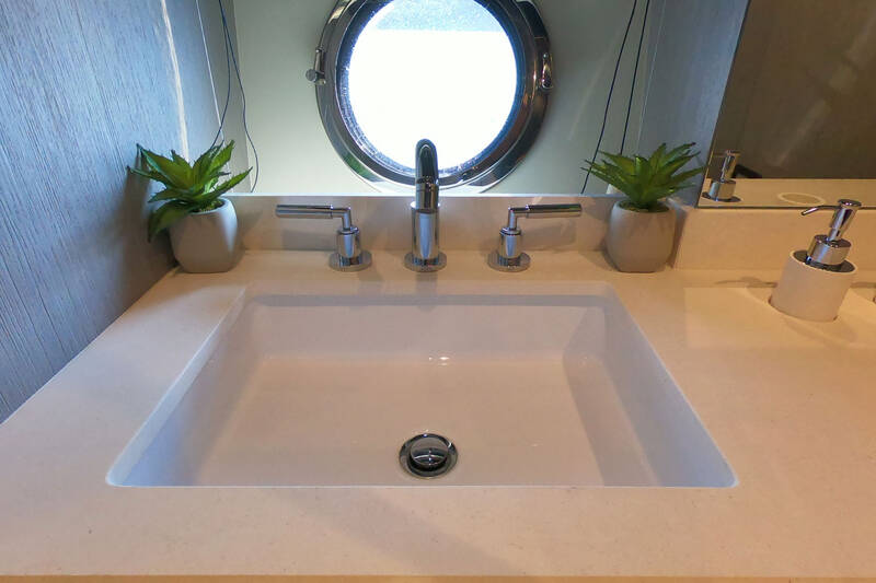 Guest head on port side