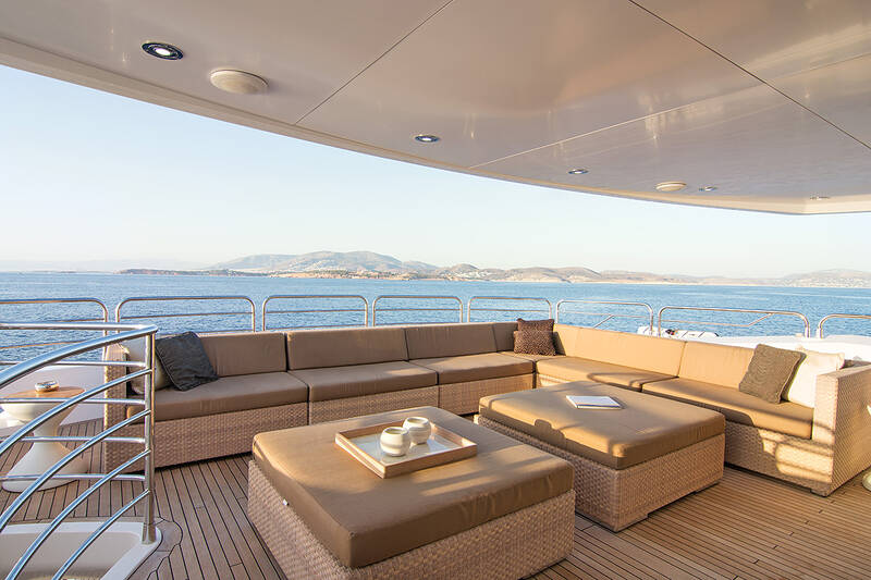 Upper deck salon and aft lounge area