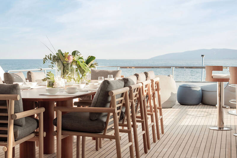 Lounge area on aft upper deck