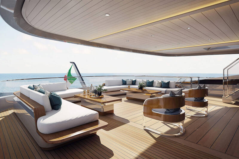 Owner's deck relaxing aft area