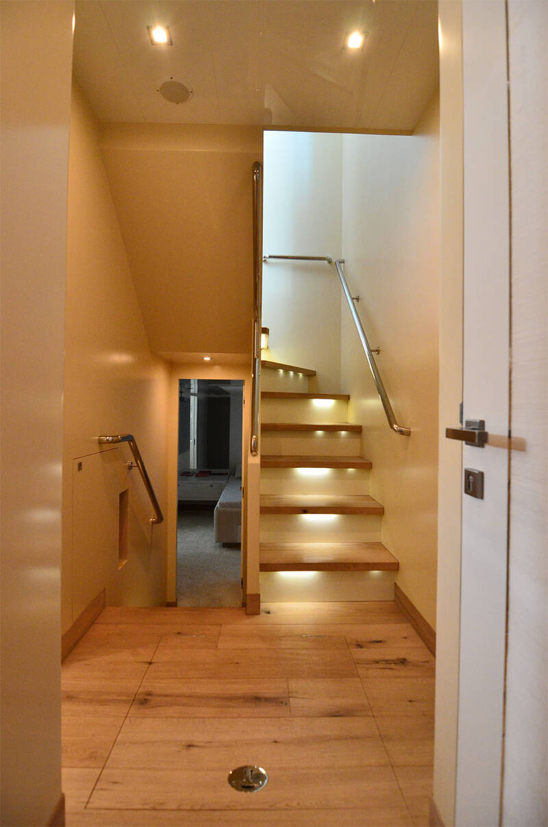 Steps to the main deck / salon