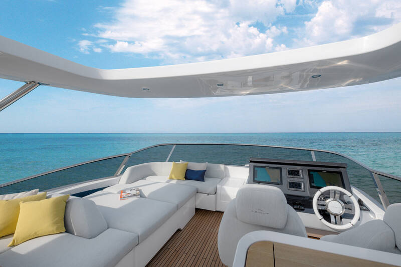 Helm station on flybridge