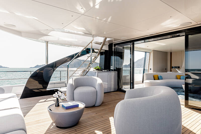 Lounge area on aft upper deck