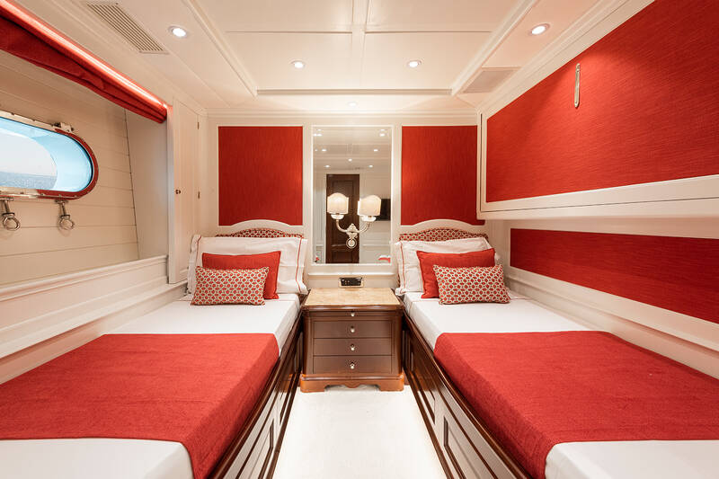 Guest cabin with two single beds