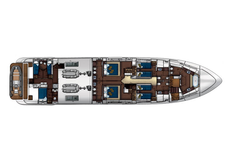 Lower deck Azimut Grande 100