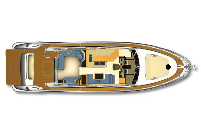 The main deck of the Azimut 60 Flybridge