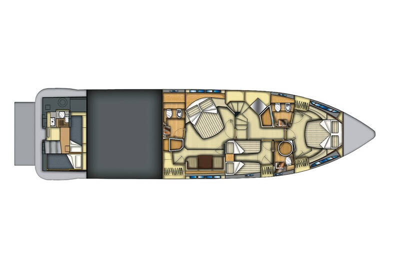 Lower deck Azimut Flybridge 64